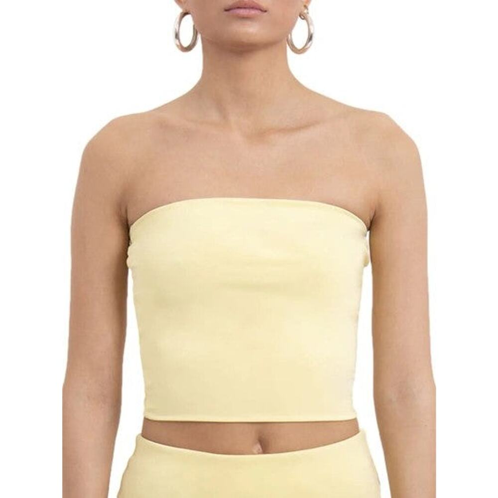 Andamane Gwen Strapless Bandeau Tube Top Pale Yellow - XS